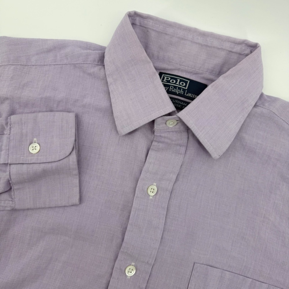 Polo Ralph Lauren Mens Curham Classic Fit Button Down Purple Size Large 16 Neck